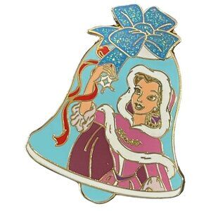 Disney Belle Princess Trading Pin Beauty Beast Christmas Jingle Bell Brooch Pin
